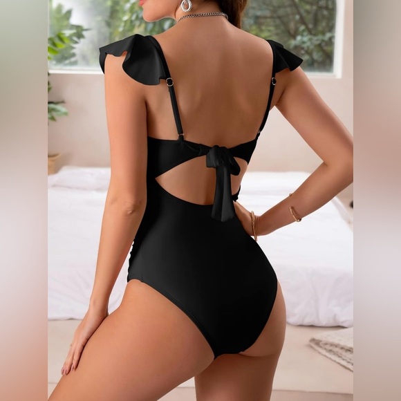 Women's One Piece Ruffle Swimsuit Ruched Tummy Control - Picture 2 of 5